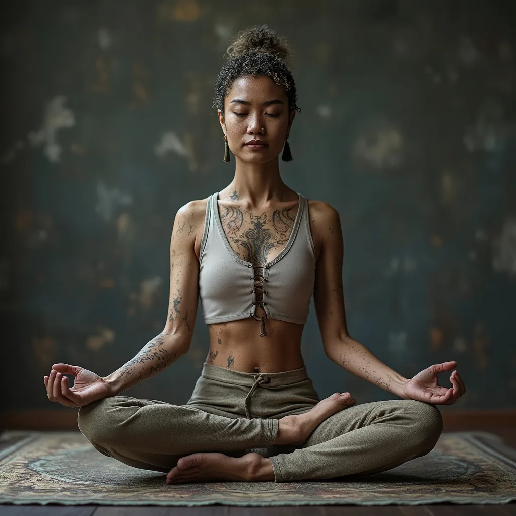 Persona concentrada trabajando gracias a la meditación