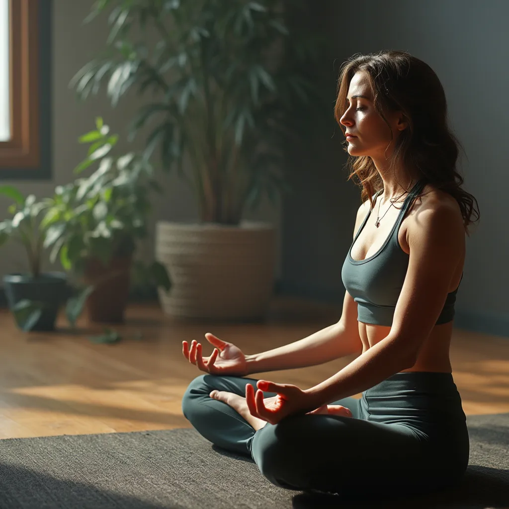 Persona meditando brevemente en su escritorio con un temporizador